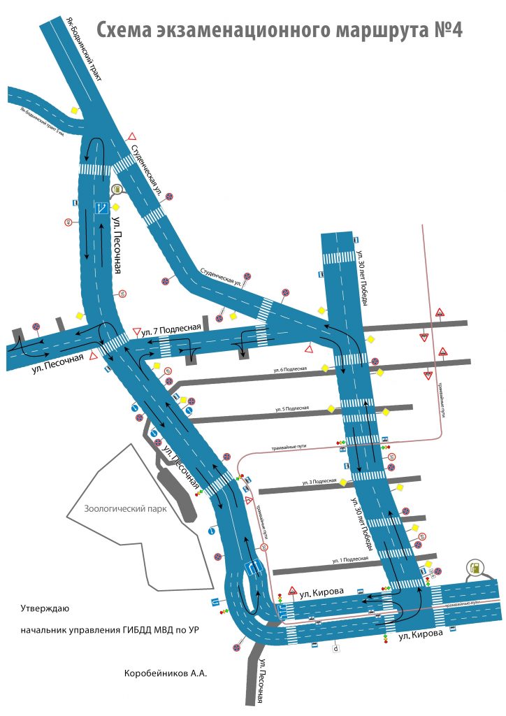 Схема экзаменационного маршрута гибдд